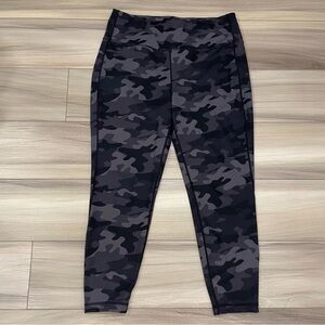 LOLË Camo Leggings Size XXL Grey and Black